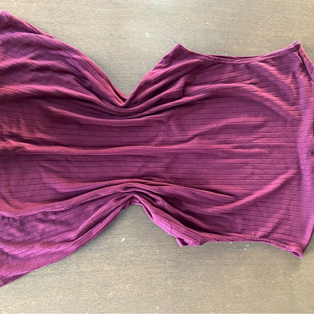 Burgundy Strapless Top